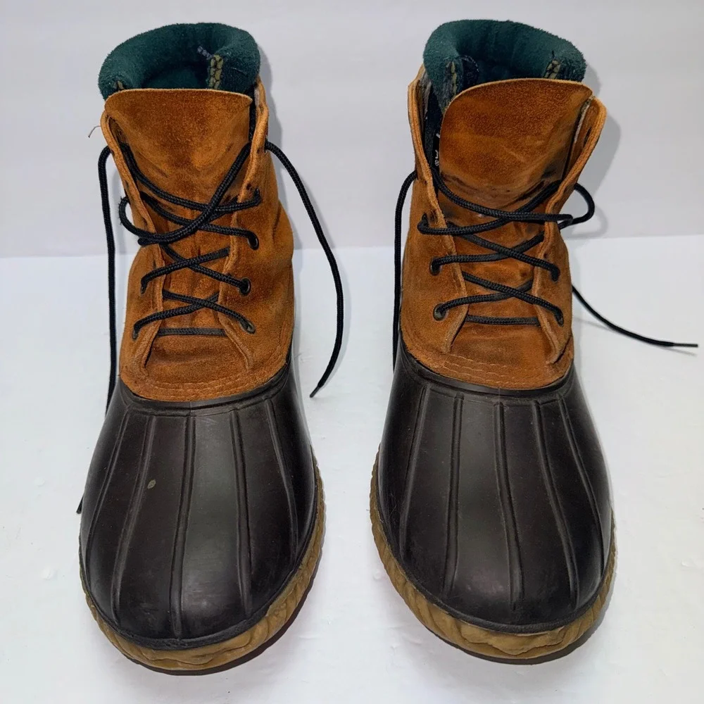 LaCrosse Duck Boots Men 11 Brown‎ Suede Rubber Polartec Lined Made in USA